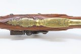 c18th Century ITALIAN “LAZARO” FLINTLOCK Pistol .48 Caliber Ornate Engraved, Carved, Gold Washed, Signed - 13 of 18