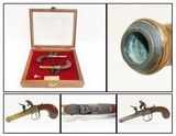 Cased Set of 2 Antique EUROPEAN FLINTLOCK Pistols SPENCER of LONDON Liege London & Liege Pistols - 1 of 25