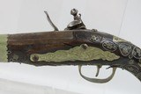 BRACE of ORNATE Antique OTTOMAN Flintlock Pistols Pair PIRATE Mediterranean Late-18th / Early 19th Century Pistols - 16 of 25