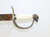 Patriotic EARLY AMERICAN Antique OFFICER’S SABER with EAGLE HEAD POMMEL IVORY Grip, Nitre Blue and GOLD Finish - 3 of 15
