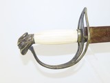 Patriotic EARLY AMERICAN Antique OFFICER’S SABER with EAGLE HEAD POMMEL IVORY Grip, Nitre Blue and GOLD Finish - 13 of 15
