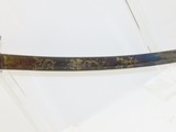 Patriotic EARLY AMERICAN Antique OFFICER’S SABER with EAGLE HEAD POMMEL IVORY Grip, Nitre Blue and GOLD Finish - 14 of 15