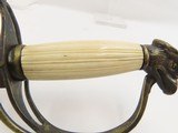 Patriotic EARLY AMERICAN Antique OFFICER’S SABER with EAGLE HEAD POMMEL IVORY Grip, Nitre Blue and GOLD Finish - 6 of 15