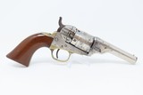 FINE, NICKEL Early CARTRIDGE COLT Revolver .38 Caliber Rimfire POCKET NAVY Made Circa 1873; Includes a Tooled Leather Holster! - 23 of 25