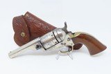 FINE, NICKEL Early CARTRIDGE COLT Revolver .38 Caliber Rimfire POCKET NAVY Made Circa 1873; Includes a Tooled Leather Holster! - 2 of 25