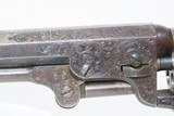 VINE ENGRAVED, CASED Antique COLT Model 1849 POCKET Revolver c1868 .31 Cal 1868 “Late Percussion Vine” Factory Scroll - 9 of 25