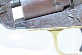 VINE ENGRAVED, CASED Antique COLT Model 1849 POCKET Revolver c1868 .31 Cal 1868 “Late Percussion Vine” Factory Scroll - 11 of 25