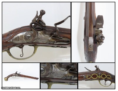 18th Century GERMANIC Antique FLINTLOCK HORSE Pistol by TANNER .61 Caliber Gorgeous Mid-1700s Prussian Military Pistol