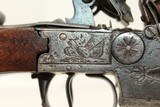 RARE Antique 4- BARREL Tap Action FLINTLOCK Pistol ENGRAVED Turn of the Century Self Defense Pistol! - 15 of 19