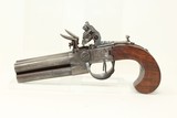 RARE Antique 4- BARREL Tap Action FLINTLOCK Pistol ENGRAVED Turn of the Century Self Defense Pistol! - 3 of 19