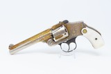 1906 ENGRAVED GOLD Nickel MOTHER-OF-PEARL .38 S&W Safety Hammerless Revolver
With Smith & Wesson Archive Letter! - 3 of 25