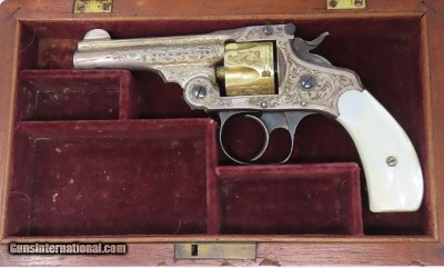 Cased, Lettered NEW YORK Engraved SMITH & WESSON .32 S&W REVOLVER Gold Silver Shipped to Marcus Hartley in New York City 1909 - Image 4 of 22