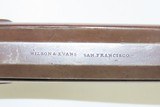 SAN FRANSISCO, CA Antique LONG RIFLE by WILSON & EVANS c1865 .455 Caliber Rare CALIFORNIA Half-Stock LONG RIFLE - 12 of 22