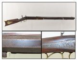 HEAVY BARRELED Antique GOULCHER Long Rifle from NEW YORK .40 Caliber c1840 With G. GOULCHER Lock and Barrel & Precision Peep Sight! - 1 of 19