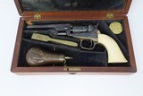 Exquisite GUSTAVE YOUNG Engraved COLT 1849 POCKET Revolver Made in 1860 Cased, Engraved, Silver Plated, Ivory Grips - 3 of 25