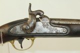 Antique ASTON Model 1842 Percussion DRAGOON Pistol Dated “1849” Horse Pistol w Good Cartouches - 3 of 13