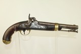 Antique ASTON Model 1842 Percussion DRAGOON Pistol Dated “1849” Horse Pistol w Good Cartouches - 2 of 13