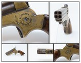 4-Shot 1860s Antique CHRISTIAN SHARPS .22 Caliber Rimfire PEPPERBOX Pistol With Unique Revolving Firing Pin! - 1 of 15