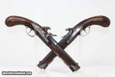 BRACE of 18th C. SILVER Mounted FLINTLOCK Pistols Matching from the 1700s “1st French Colonial Empire” - Image 2 of 25