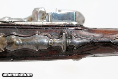 BRACE of 18th C. SILVER Mounted FLINTLOCK Pistols Matching from the 1700s “1st French Colonial Empire” - Image 9 of 25
