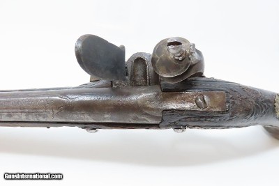 NEUSTATT BAVARIAN Antique Flintlock PISTOL Officer Gentleman .58 Cal SILVER Elegant Mid-to-Late 18th Century Sidearm! - Image 10 of 17