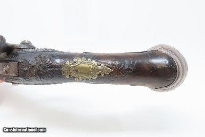 NEUSTATT BAVARIAN Antique Flintlock PISTOL Officer Gentleman .58 Cal SILVER Elegant Mid-to-Late 18th Century Sidearm! - Image 9 of 17