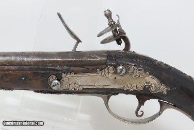 NEUSTATT BAVARIAN Antique Flintlock PISTOL Officer Gentleman .58 Cal SILVER Elegant Mid-to-Late 18th Century Sidearm! - Image 16 of 17