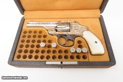 ENGRAVED Antique SMITH & WESSON .38 S&W Safety Hammerless Revolver Lemon Squeezer With Personalized, Initialed Case “T.H.H.” - Image 10 of 21