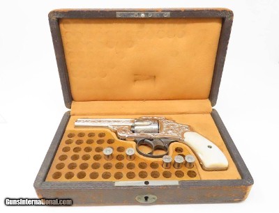 ENGRAVED Antique SMITH & WESSON .38 S&W Safety Hammerless Revolver Lemon Squeezer With Personalized, Initialed Case “T.H.H.” - Image 8 of 21