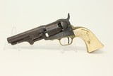 GUSTAVE YOUNG Engraved COLT 1849 POCKET Revolver Made 1853, Engraved with IVORY & Leather Holster! - 4 of 24