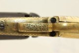 GUSTAVE YOUNG Engraved COLT 1849 POCKET Revolver Made 1853, Engraved with IVORY & Leather Holster! - 14 of 24