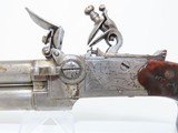 BRACE of Engraved DOUBLE BARREL Antique FLINTLOCK TAP Action Pistols 18th Century Pair of Folding Trigger Pistols with Barrel Selector - 19 of 25