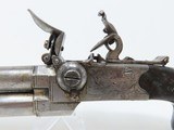 BRACE of Engraved DOUBLE BARREL Antique FLINTLOCK TAP Action Pistols 18th Century Pair of Folding Trigger Pistols with Barrel Selector - 5 of 25