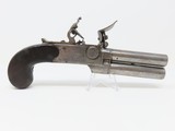 BRACE of Engraved DOUBLE BARREL Antique FLINTLOCK TAP Action Pistols 18th Century Pair of Folding Trigger Pistols with Barrel Selector - 13 of 25