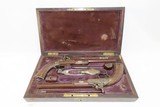 CASED Pair of CONTINENTAL EUROPEAN DUELING Pistols by BAUCHERON-PIRMET .50 FINE Case Colored DUELERS Made Circa 1850 - 2 of 25