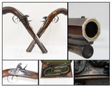 CASED PAIR Flintlock Pistols by THOMAS CLARK EXETER CHANGE LONDON DUELING Lovely Early 19-Century Matched Set! - 1 of 25