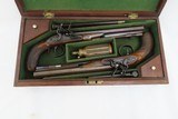 CASED PAIR Flintlock Pistols by THOMAS CLARK EXETER CHANGE LONDON DUELING Lovely Early 19-Century Matched Set! - 3 of 25