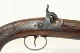 Engraved MANTON Antique BACK-ACTION Perc. Pistol Gold and German Silver Banded Mid-19th Century English Pistol - 4 of 17