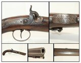 Engraved MANTON Antique BACK-ACTION Perc. Pistol Gold and German Silver Banded Mid-19th Century English Pistol - 1 of 17
