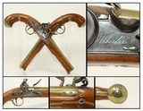 BRACE of WHEELER FLINTLOCK Belt Pistols Antique British Brass Barreled .60 Caliber Pistols - 1 of 25
