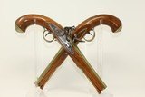 BRACE of WHEELER FLINTLOCK Belt Pistols Antique British Brass Barreled .60 Caliber Pistols - 2 of 25