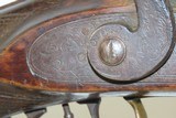 Unique 1890 COCHRAN & RAISON Pistol Grip AMERICAN Percussion Long Rifle
Double Set Triggers & Canine Engraving! - 8 of 20