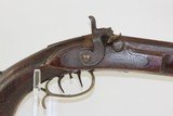 Unique 1890 COCHRAN & RAISON Pistol Grip AMERICAN Percussion Long Rifle
Double Set Triggers & Canine Engraving! - 5 of 20