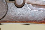 Unique 1890 COCHRAN & RAISON Pistol Grip AMERICAN Percussion Long Rifle
Double Set Triggers & Canine Engraving! - 7 of 20
