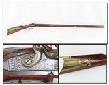 SIMEON MILLS Antique FLINTLOCK American Half Stock Smoothbore LONG RIFLE
With Interesting Patchbox - 1 of 18
