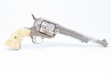 LETTERED, ENGRAVED Antique Colt Black Powder SINGLE ACTION ARMY Revolver ENGRAVED w CARVED IVORY EAGLE GRIP Made in 1876! - 17 of 20