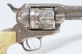 LETTERED, ENGRAVED Antique Colt Black Powder SINGLE ACTION ARMY Revolver ENGRAVED w CARVED IVORY EAGLE GRIP Made in 1876! - 19 of 20