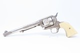 LETTERED, ENGRAVED Antique Colt Black Powder SINGLE ACTION ARMY Revolver ENGRAVED w CARVED IVORY EAGLE GRIP Made in 1876! - 3 of 20
