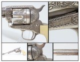 LETTERED, ENGRAVED Antique Colt Black Powder SINGLE ACTION ARMY Revolver ENGRAVED w CARVED IVORY EAGLE GRIP Made in 1876! - 1 of 20