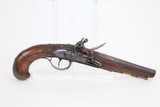 Elegant EUROPEAN Antique FLINTLOCK Belt Pistol .56 Cal Sidearm w Carved Stock & Engraved Hardware - 2 of 14